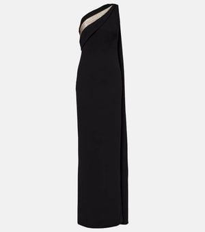 Roland Mouret Embellished One-Shoulder Cady Gown - Black