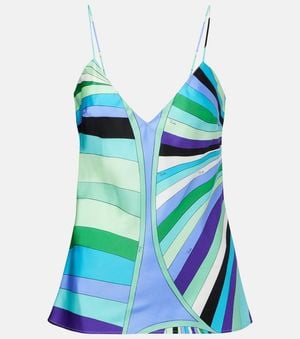 PUCCI Iride Silk Satin Camisole - Blue