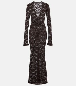 Bananhot Tyler Floral Lace Maxi Dress - Black