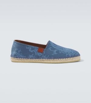Etro Paisley Gabardine Espadrilles - Blue