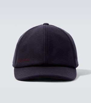 Gucci Logo Wool Baseball Cap - Blue