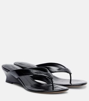 Le Monde Beryl Sandalen Micro Wedge Aus Leder - Schwarz