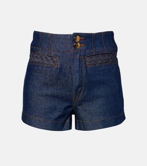 Zimmermann Awaken High-Rise Denim Shorts - Blue