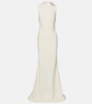 Danielle Frankel Bridal Miles Wool-Blend Gown - White