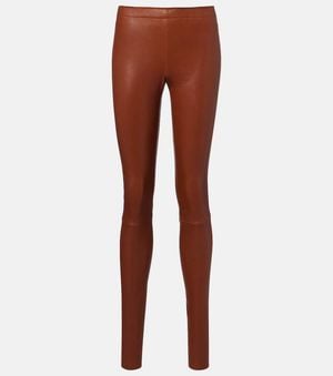 Stouls Pantalon Slim Carolyn En Cuir - Marron