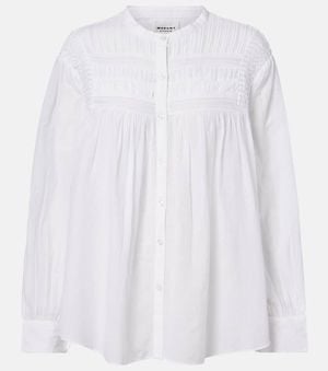 Isabel Marant Elodia Embroidered Cotton-Blend Blouse - White