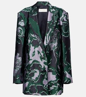 Dries Van Noten Bedruckter Blazer - Grün