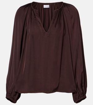 Velvet Lyla Satin Blouse - Brown
