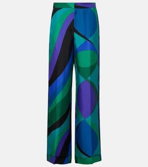 PUCCI Weite Hose Iride Aus Seide - Blau
