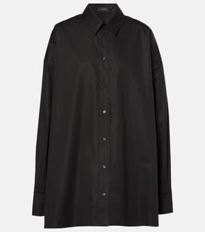 Wardrobe NYC Oversized Cotton Shirtdress - Black