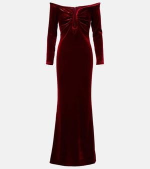 Roland Mouret Off-Shoulder Velvet Gown - Purple