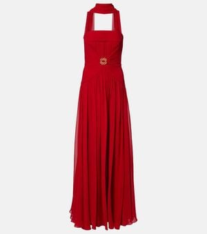 Elie Saab Silk Bustier Gown - Red