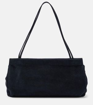 The Row Schultertasche Abby Small Aus Veloursleder - Blau