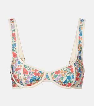 Montce Romy Floral Bikini Top - Blue