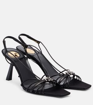 Saint Laurent Jerry 80 Leather Slingback Sandals - Black