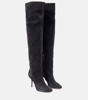 Alaïa Fluide 90 Suede Boots - Black