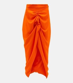 Vivienne Westwood Panther Asymmetrical Crepe Midi Skirt - Orange