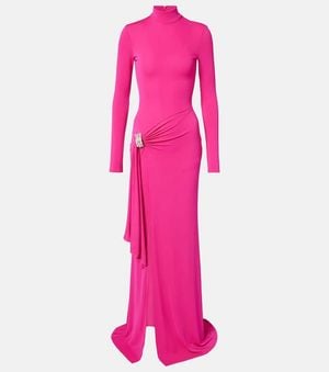 David Koma Embellished Draped Gown - Pink