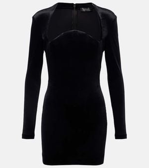 Mugler Bustier-Kleid Aus Samt - Schwarz