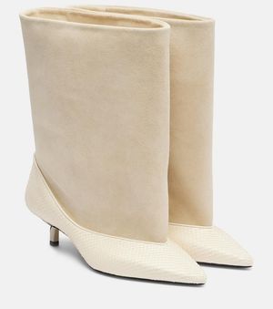 Jacquemus Ankle Boots Tourni Aus Leder Und Veloursleder - Natur