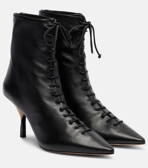 Jacquemus Ankle Boots Aus Leder - Schwarz