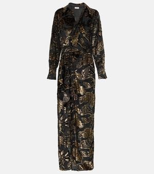 Jonathan Simkhai Marzia Lame Velvet Wrap Dress - Black