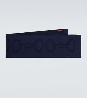 Gucci Horsebit Wool Scarf - Blue