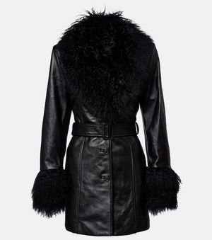 Nili Lotan Chaqueta Sefa De Piel Con Cinturon - Negro