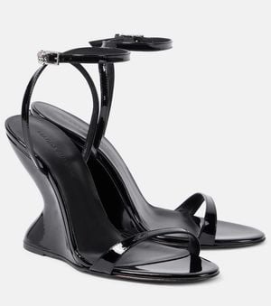 Magda Butrym 105 Patent Leather Wedge Sandals - Black
