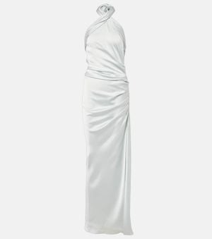 Jonathan Simkhai Draped Satin Maxi Dress - White