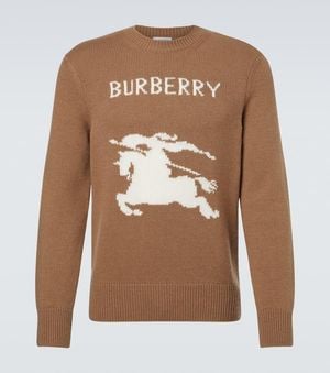 Burberry Logo Wool And Cashmere Jumper - Brown
