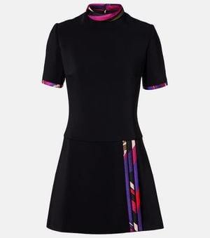 PUCCI Printed Silk-Trimmed Cady Minidress - Black