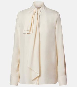 Givenchy Bow-Detail Silk Blouse - Natural