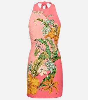 ALÉMAIS Anika Floral Linen Minidress - Orange