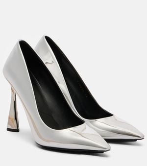 Stella McCartney Elsa 103 Metallic-Effect Pumps - White