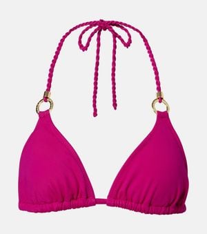Heidi Klein Ithaca Embellished Bikini Top - Pink