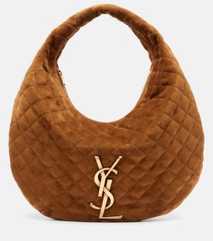 Saint Laurent Sac Icare Medium Matelasse En Daim - Marron