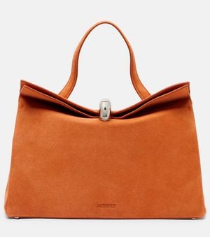 Jacquemus Henkeltasche Valerie Small Aus Veloursleder - Orange