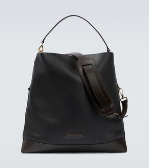 Tom Ford Tote Bag aus Leder mit Logo - Schwarz