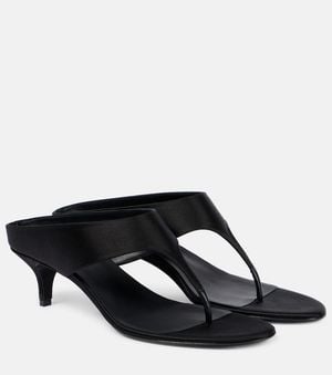 Magda Butrym 45 Satin And Leather Thong Sandals - Black