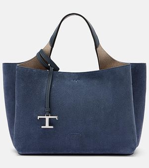 Tod's Tote Bag Apa Small Aus Veloursleder - Blau