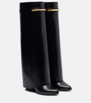 Givenchy Shark 95 Leather Knee-High Boots - Black
