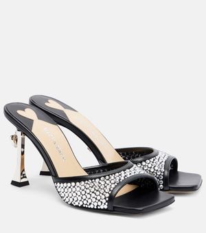 Mach & Mach Pantoletten Puffy Heart Ring 95 Mit Kristallen - Mettallic