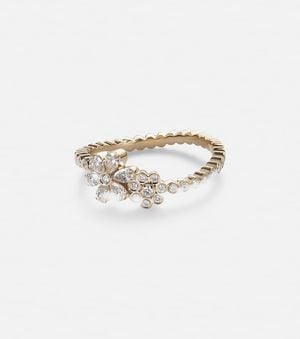 Sophie Bille Brahe Ring Cosmos Fleur Aus 18Kt Gelbgold Mit Diamanten - Weiß