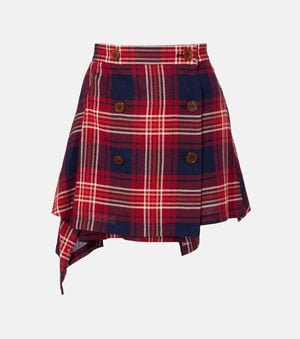 Vivienne Westwood Plaid Asymmetric Miniskirt - Red