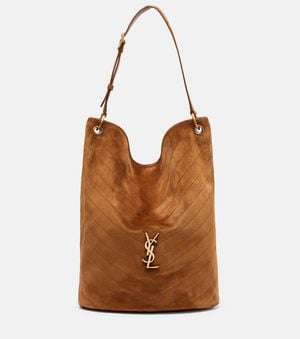 Saint Laurent Bucket Bag Niki Cassandre Aus Veloursleder - Braun