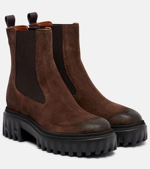 Hogan H700 Suede Chelsea Boots - Brown