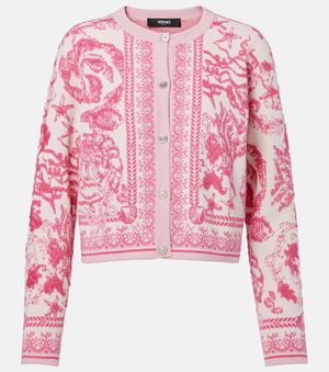 Versace Cardigan Underwater Barocco Aus Jacquard - Pink