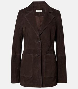 Rohe Blazer Aus Veloursleder - Schwarz