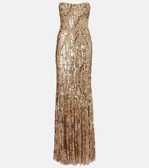 Jenny Packham Euphoria Sequined Gown - Metallic